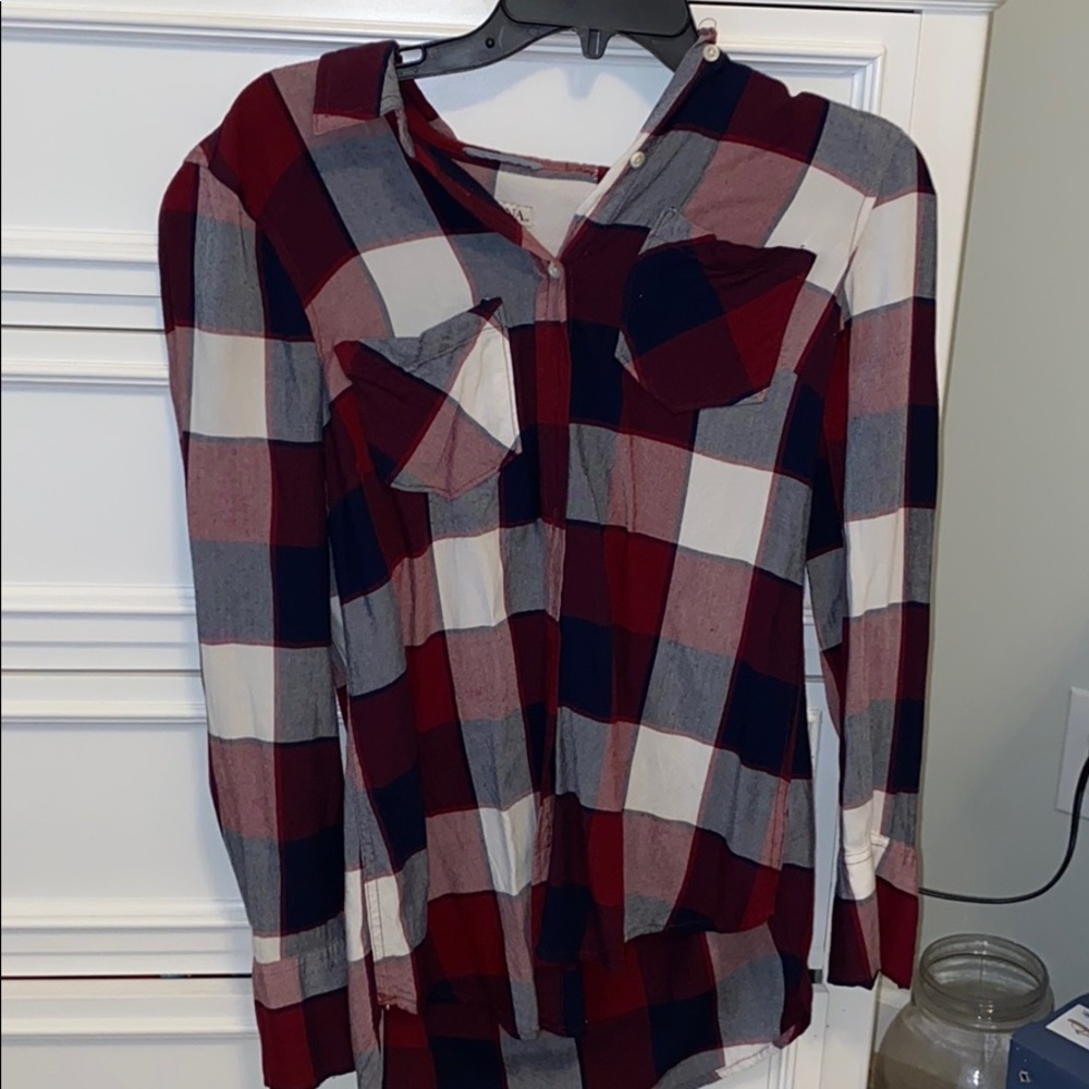 black grey and burgundy flannel